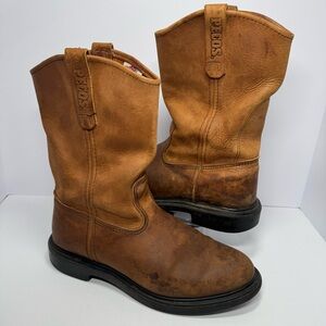 Red Wing Pecos 1105 Mens 9 E2 Brown Leather Pull On Work Boots USA SuperSole